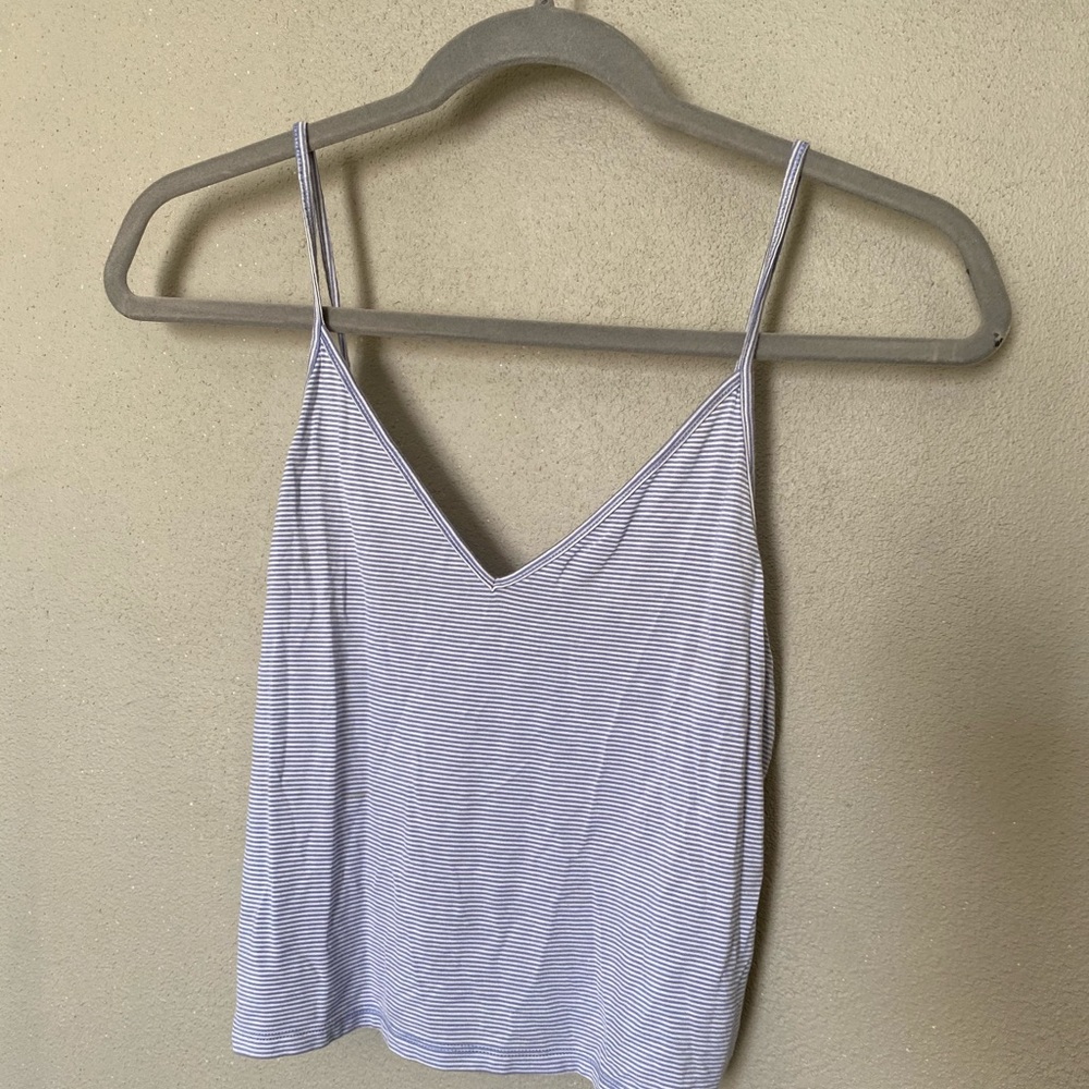 American Eagle Blue White Stripe Tank Top